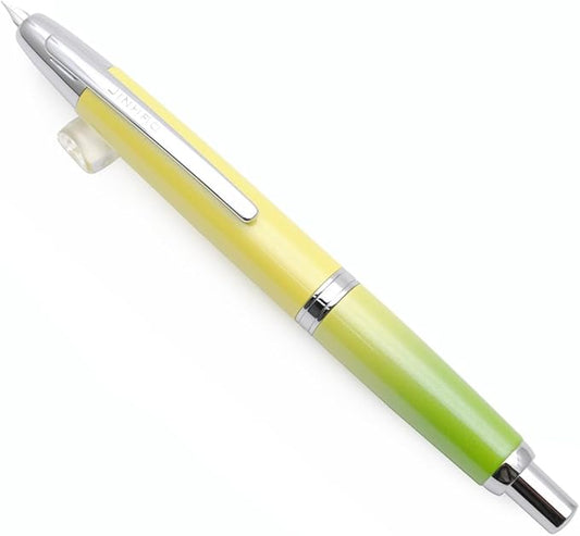 JINHAO 10 Press Fountain Pen, Retractable Metal Pen with Ink Converter (F Nib 0.5mm, Gradient Green)