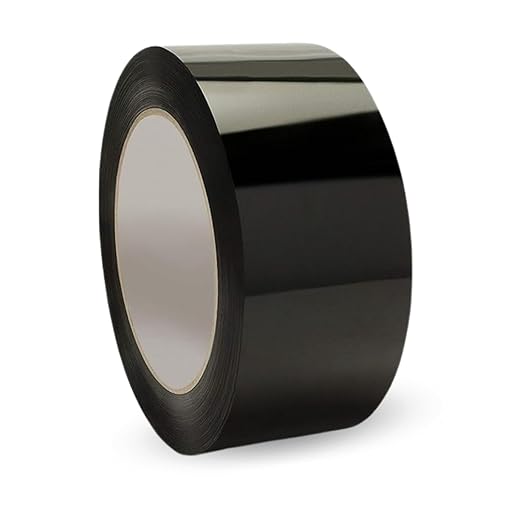 Heavy Duty Packaging Color Tape for Shipping,Packing and Moving 3" Wide x 2.0 Mil Thick -110 Yrd Roll -Acrylic Adhesive Tape for Box Sealing. (4 Rolls, Black, 3" Wide x 110 yds)
