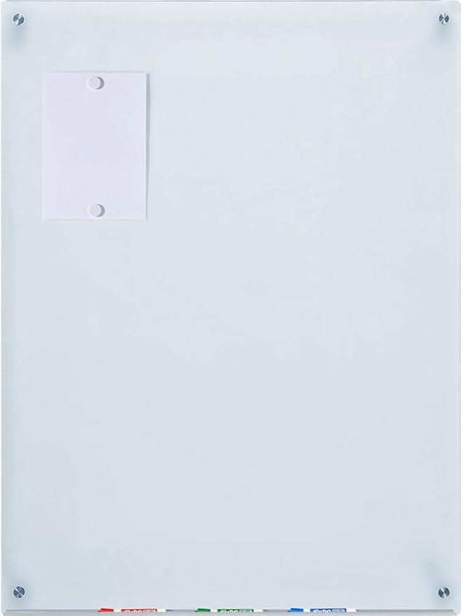 Audio-Visual Direct Magnetic White Glass Dry-Erase Board Set - 40" x 30" - Includes Magnets, Hardware & Marker Tray