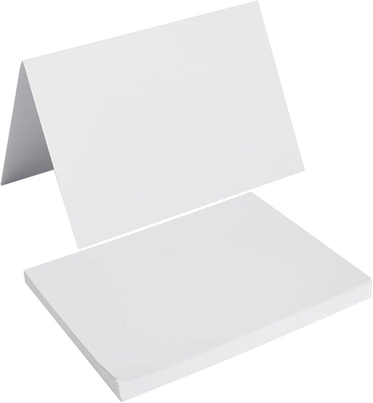 50 Pack Blank Cards Folded Cardstock Thank You Blank Greeting Cards for Invitations, Wedding, Greeting Cards, All Occasion DIY, 4x6 Folded Cards White