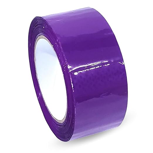 Heavy Duty Packaging Color Tape for Shipping,Packing and Moving 3" Wide x 2.0 Mil Thick -110 Yrd Roll -Acrylic Adhesive Tape for Box Sealing. (4 Rolls, Purple, 3" Wide x 110 yds)