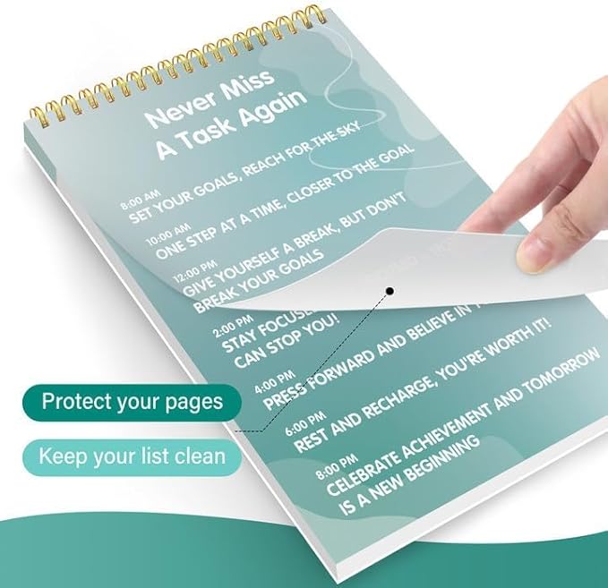 To Do List Notepad - Daily Planner Pad Undated 52 Sheets Tear Off, 6.5" x 9.8" Planning Pad Checklist Productivity Note Pad for Work and Personal Organized