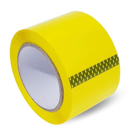 Heavy Duty Packaging Color Tape for Shipping,Packing and Moving 3" Wide x 2.0 Mil Thick -110 Yrd Roll -Acrylic Adhesive Tape for Box Sealing. (1 Roll, Yellow, 3" Wide x 110 yds)