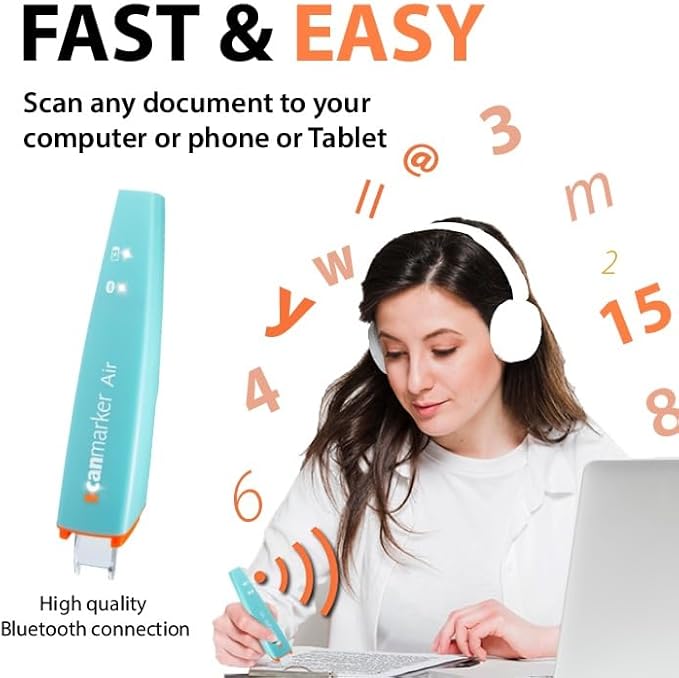 Scanmarker Air Pen Scanner & Translator Pen | Electronic Translation Pen & Smart Reading Pen for Dyslexia, Students & Professionals - Compatible with Mac, Windows, iOS & Android (Turquoise)