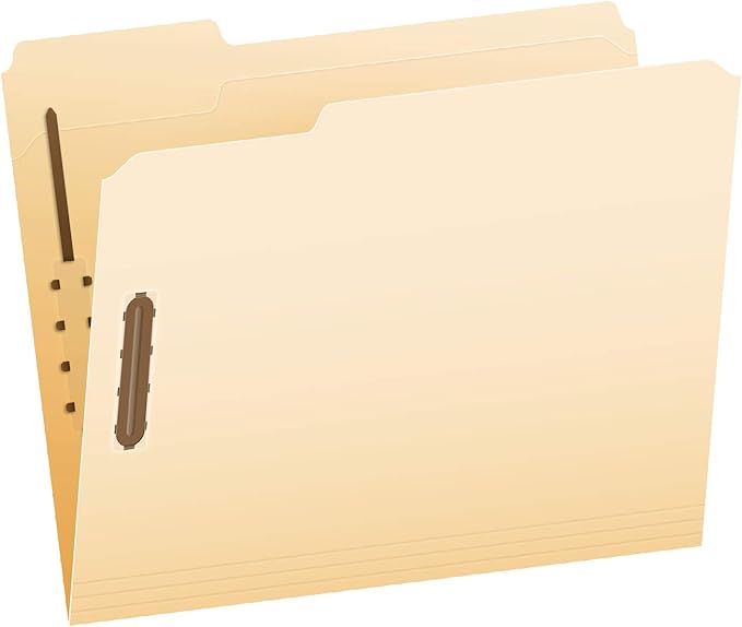 Pendaflex Fastener Folders, Letter Size, Red, 50 per Box, with 2 Fasteners and 1/3 Cut Tabs in Left, Right, Center Positions