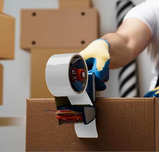 Heavy Duty Packaging Color Tape for Shipping,Packing and Moving 2" Wide x 2.0 Mil Thick -110 Yrd Roll -Acrylic Adhesive Tape for Box Sealing. (36 Rolls, White, 2" Wide x 110 yds).