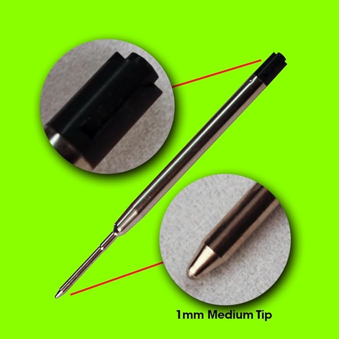 Jaymo Replacement for Parker 1950369 and Bastion - Measures 3.875 in / 98 mm Long - G2 Ballpoint Pen Refill - 24 Black