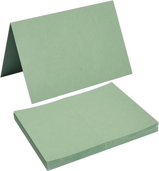 50 Pack Blank Cards Folded Cardstock Thank You Blank Greeting Cards for Invitations, Wedding, Greeting Cards, All Occasion DIY, 5x7 Folded Cards Sage-Green