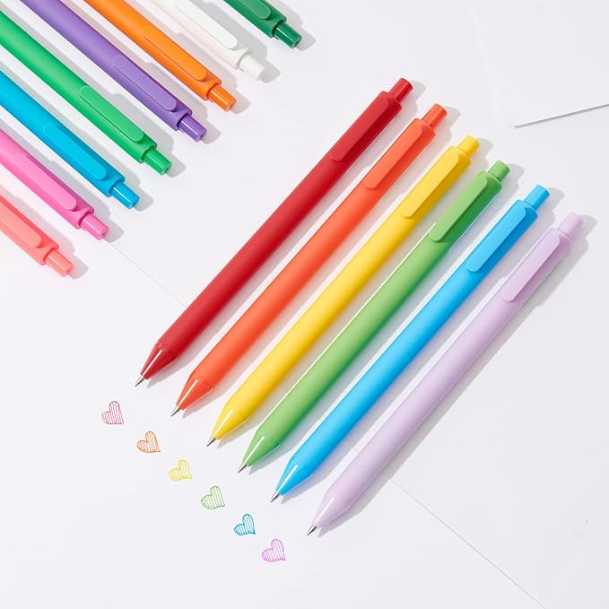 Kaco PURE Colored Gel Pens 0.5mm 20 Pieces Set Colorful Multi-color Ink Fine Point Comfort Grip Quick Drying Pens for Journaling Note Taking