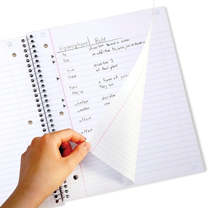 Five Star Spiral Notebook + Study App, 3 Subject, Wide Ruled Paper, 8" x 10-1/2", 150 Sheets, Black (73094)