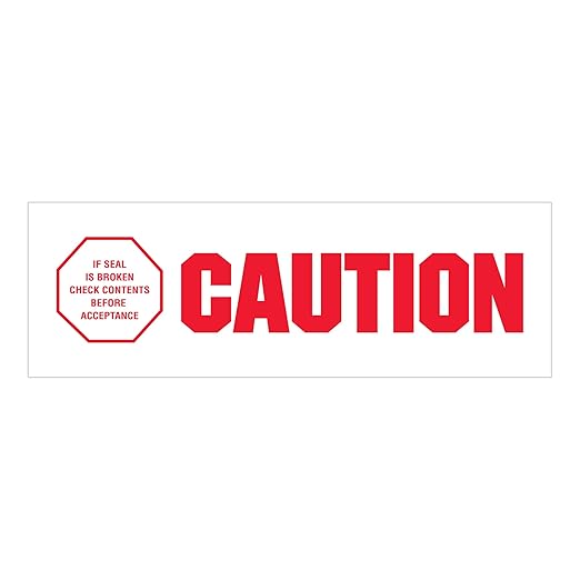 Aviditi Tape Logic 2 Inch x 110 Yard 2.2 Mil Red/White, Heavy Duty Packing Tape, "Caution - If Seal is Broken" 18 Pack, Perfect for Packing, Shipping, Moving, Home and Office