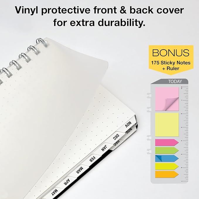 ESSENTIAL 2025 Monthly & Weekly Planner with Tabs, 5"x8": 14 Months (November 2024 - December 2025), Professional, Simple, Easy-to-Use Design and Frosted Poly Cover for Extra Protection (Frosted)