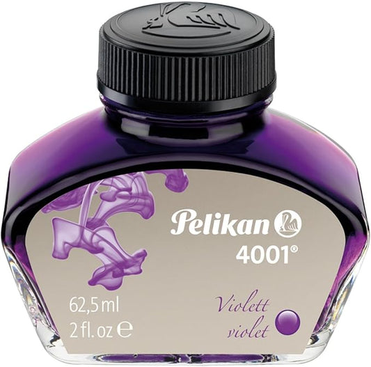 Pelikan 4001 Bottled Ink for Fountain Pens, Violet, 62.5ml, 1 Each (329193)