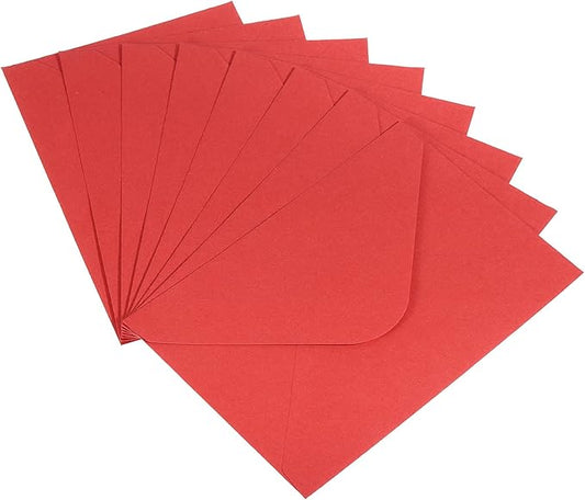 PATIKIL Mini Envelopes, 50 Pack Gift Cards Business Cards Envelope for Greeting Weddings, Red