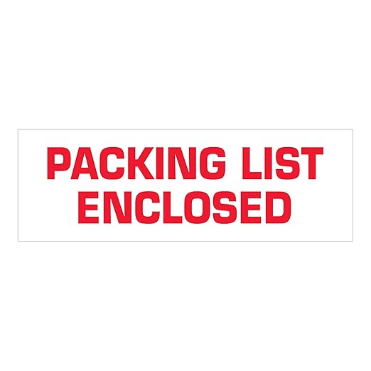 Aviditi Tape Logic 2 Inch x 110 Yard 2.2 Mil Red/White, Heavy Duty Packing Tape, "Packing List Enclosed" 36 Pack, Perfect for Packing, Shipping, Moving, Home and Office