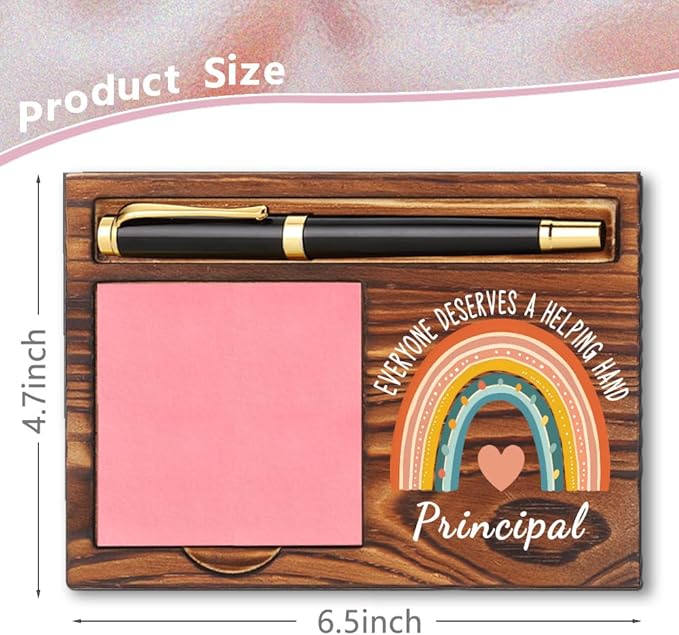 Principal Sticky Note Holder, Principal Appreciation Gifts, Thank You Gifts for Principal, Principal Christmas Gifts, Principal Office Decor Self-Stick Note Pad Holders YB371