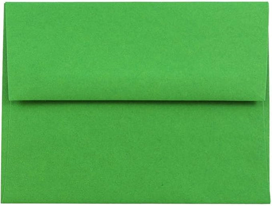 JAM PAPER A2 Colored Invitation Envelopes - 4 3/8 x 5 3/4 - Green Recycled - 100/Pack