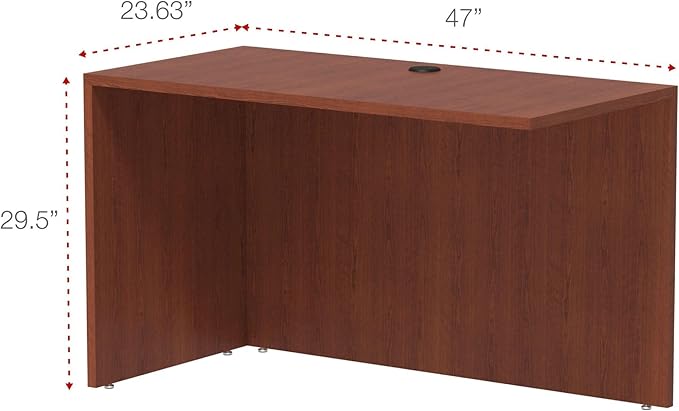 Alera ALEVA354824MC Valencia Series 47-1/4 in. x 23-5/8 in. x 29-1/2 in. Reversible Return/Bridge Shell - Cherry