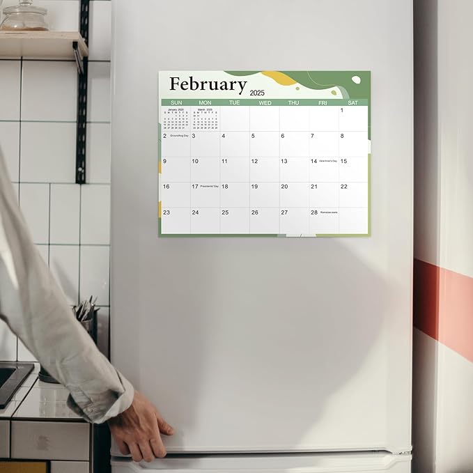 SKYDUE 2025 Magnetic Calendar for Refrigerator, Fridge Calendar 2024-2025, Jul 2024 to Dec 2025 18 Months Magnetic Calendar, 10" x 8", Modern Multi-Color
