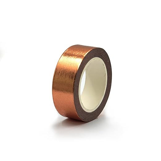 Copper foil washi tape for wall Decorative tape for crafts Washy-tape Mirror tape Copper strips for wall decor Copper duct tape Metallic washi tape Self Adhesive Masking Tape 0.59in x33FT (Copper)