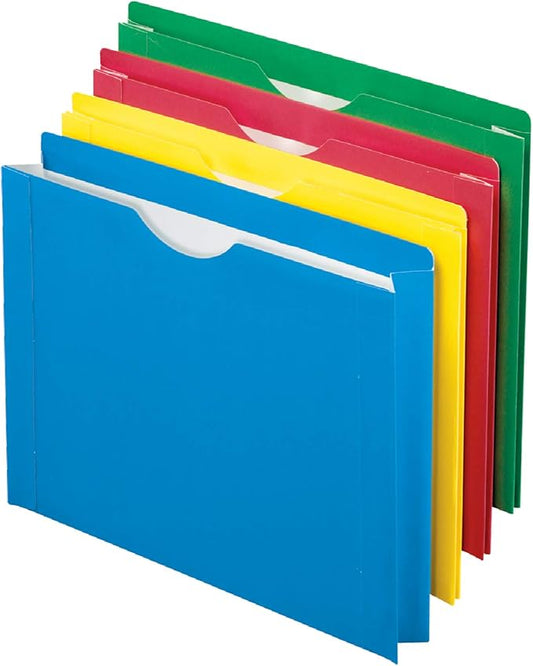 Pendaflex Color Reinforced File Jacket, 2-Inch Expanding Jacket, Letter Size, Assorted Colors, 8 Pack (12003EE)