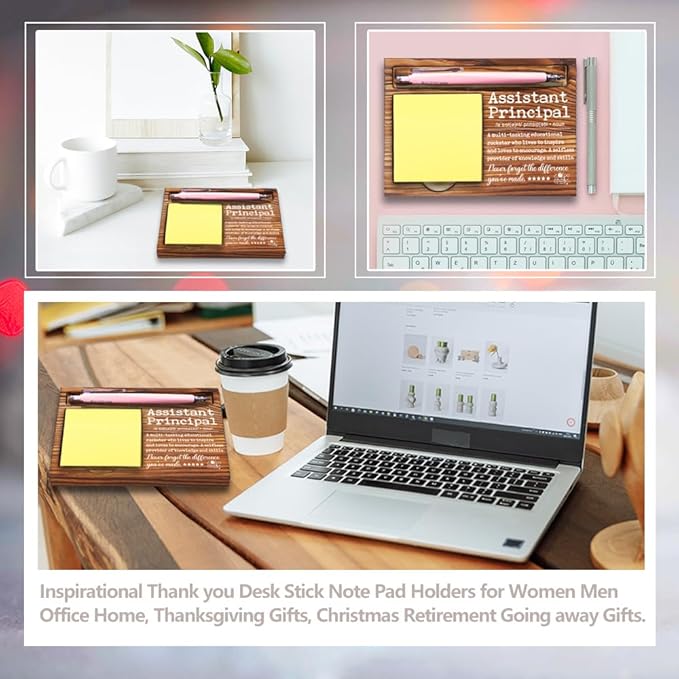 Assistant Principal Gifts, Thank You Appreciation Gifts for Assistant Principal, Retirement Gift for Assistant Principal, Best Assistant Principal Gifts Self-Stick Note Pad Holders-DW56