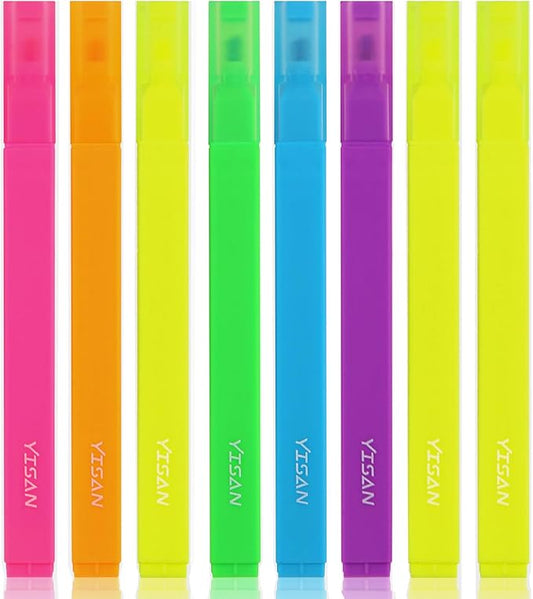 YISAN Highlighters Assorted Colors, no Bleed Pens,Soft Tip for Journal, Bright,70955