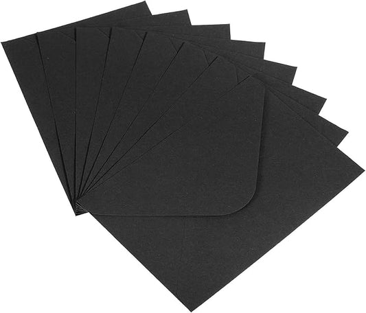 PATIKIL Mini Envelopes, 50 Pack Gift Cards Business Cards Envelope for Greeting Weddings, Black