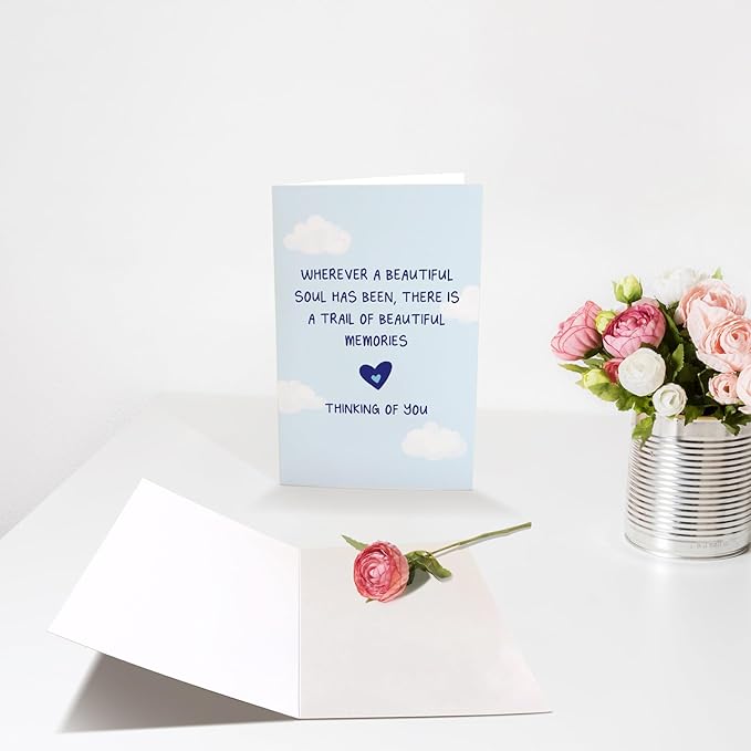 Sorry for Your Loss Card, Thinking of You Card, Sympathy Gift, Bereavement Card, Wherever A Beautiful Soul Has Been There Is A Trail Of Beautiful Memories
