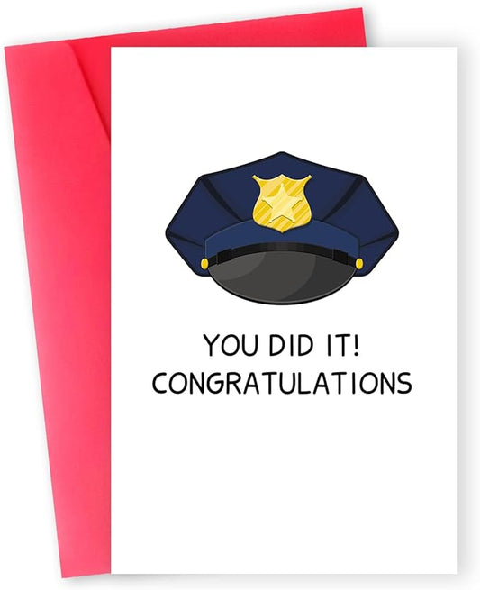 Police Academy Graduation Gifts, Police Promotion Card, Policeman Congratulations Card, Gifts for Police Officer, You Did It Card