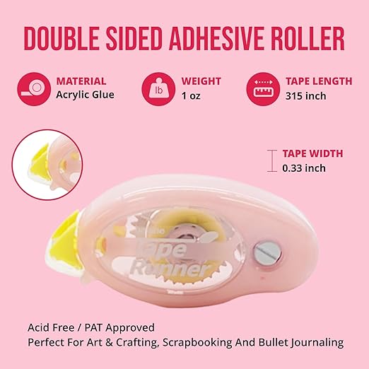 TapeRunner Double-Sided Adhesive Tape, 5/16 Inches by 315 Inches, Set of 5 Applicators