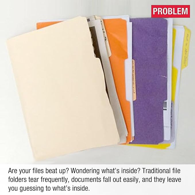 Ultimate Office PocketFile Clear Poly Document Folder Project Pockets, 3rd-Cut, Letter Size, in 6 Assorted Colors, Set of 18