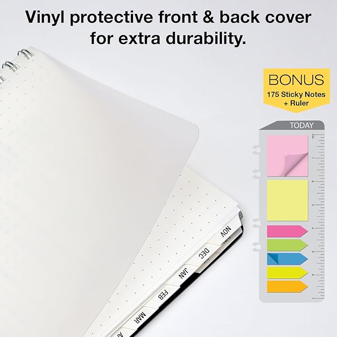 ESSENTIAL 2025 Monthly & Weekly Planner with Tabs, 7"x9": 14 Months (November 2024 - December 2025), Professional, Simple, Easy-to-Use Design and Frosted Poly Cover for Extra Protection (Frosted)