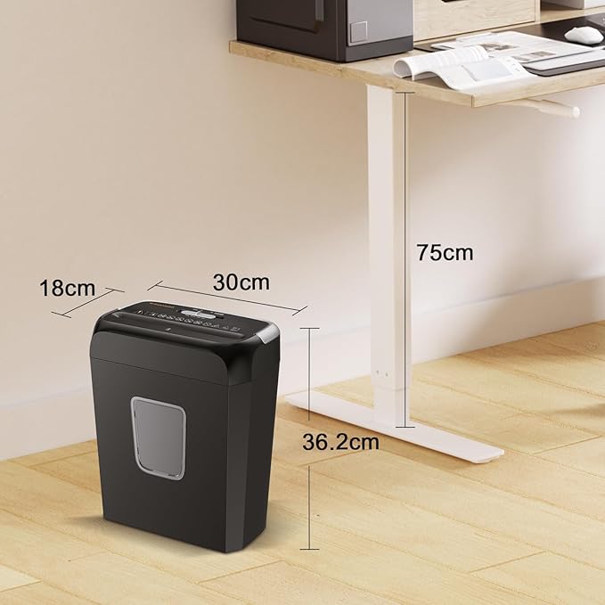 Bonsaii Paper Shredder, 5-6 Sheet Crosscut Shredder for Home Use, 3.4 Gals Wastebasket
