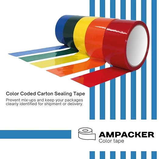 Heavy Duty Packaging Color Tape for Shipping,Packing and Moving 2" Wide x 2.0 Mil Thick -110 Yrd Roll -Acrylic Adhesive Tape for Box Sealing. (36 Rolls, Orange, 2" Wide x 110 yds)