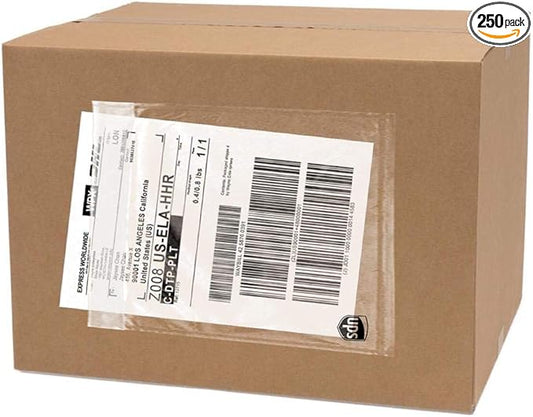 250 Pack UPS Label Pouches 6.5” x 10”| Packing List Envelope | Commercial Grade UPS Pouches | Shipping Label Pouches | Mailing Pouches | UPS Pouches | UPS Label Pouch | Labels for Storage Bins
