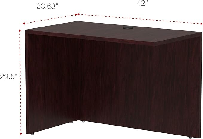 Alera ALEVA354224MY Valencia Series 42 in. x 23-5/8 in. x 29-1/2 in. Reversible Return/Bridge Shell - Mahogany