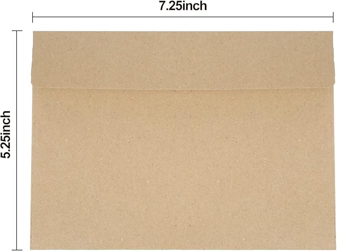 50 Pack Kraft Envelopes,A7 Invitation Envelopes,Wedding, Baby Shower,Brown Kraft Envelopes for Personalize Gift Cards, Birthday Party,5x7 Envelopes for Invitations