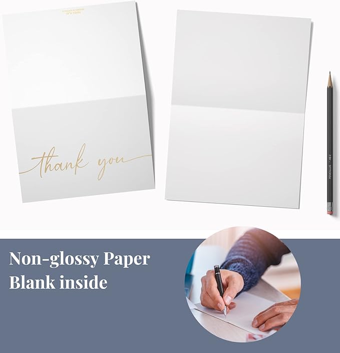 Thank You Card | Matte Gold Foil 20 Pack