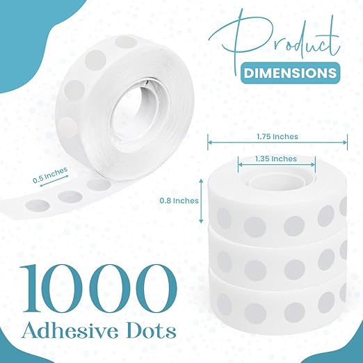 Balloon Glue Points Dots Double Sided 1000 Pcs, Balloon Tape for Arch, Wedding Decoration, Birthday Celebration and Home Made Crafts for Christmas Decorations