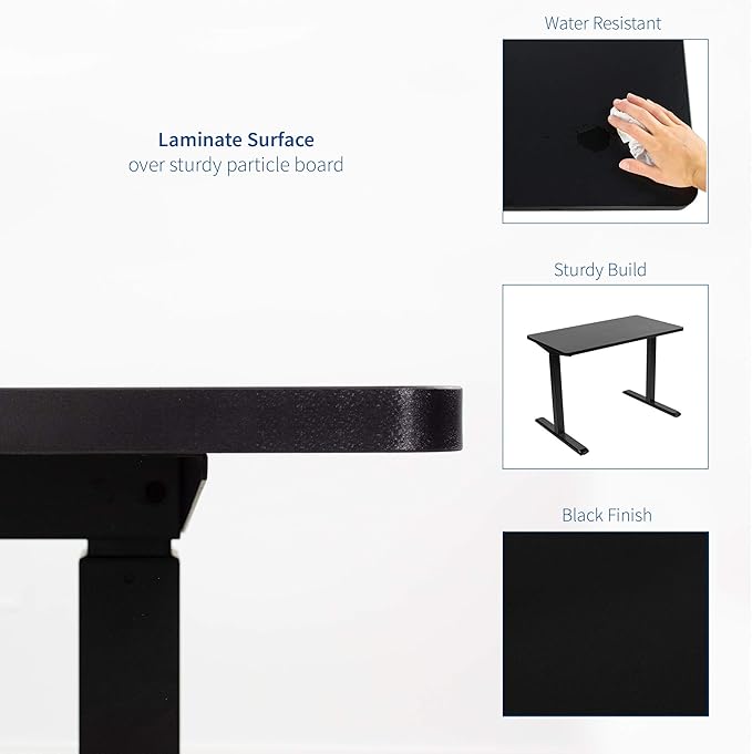 VIVO Black 60 x 24 inch Universal Solid One-Piece Table Top for Standard and Sit to Stand Height Adjustable Home and Office Desk Frames, DESK-TOP60B