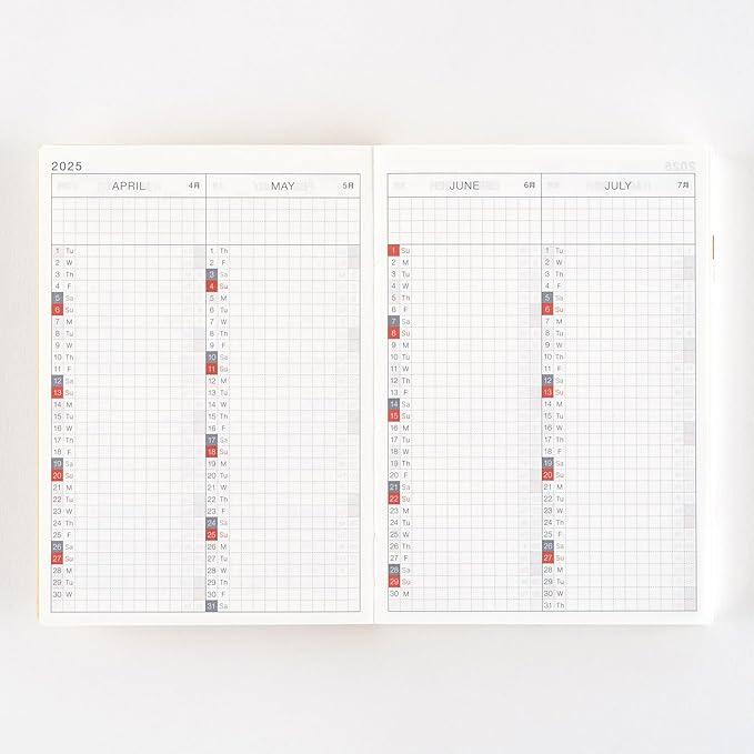 Hobonichi Techo 2025 Original Book [English/A6/January Start/Monday Start/Planner]