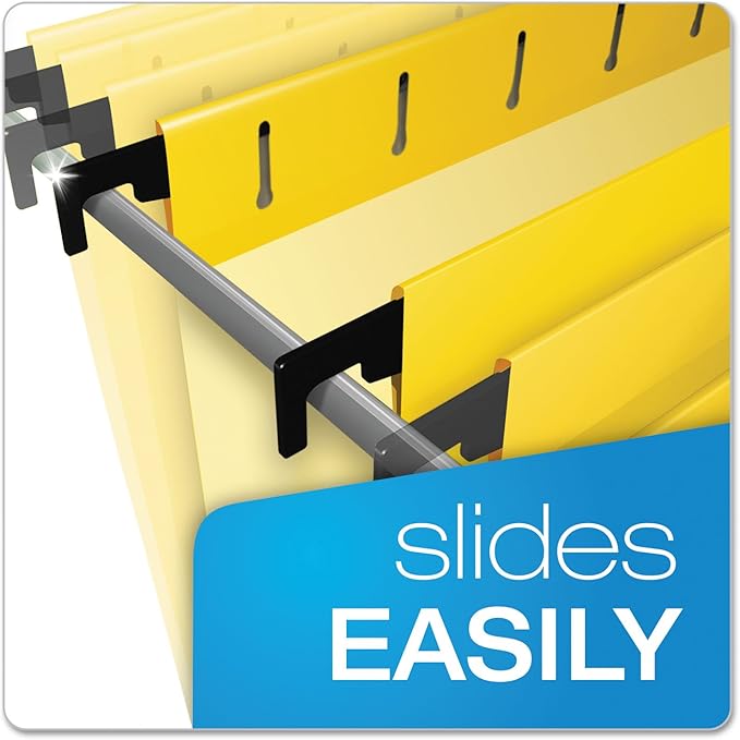 Pendaflex SureHook Reinforced Hanging Folders, Letter Size, Yellow, 20 per Box (6152 1/5 YEL)