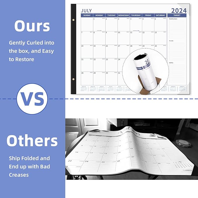 Ospelelf Desk Calendar 2024-2025 Large 22'' x 17'' Calendar 2024 Monthly Desktop Calendar, 18 Month Calendar, Use July 2024 - Dec 2025