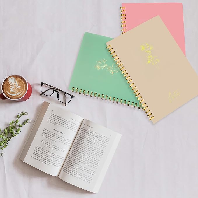 Spiral Notebook Journal For Women & Men College Ruled Notebook With Large Pockets And Lined Pages - Perfect to Stay Organized and Boost Productivity at Work or Note Taking (Pink)