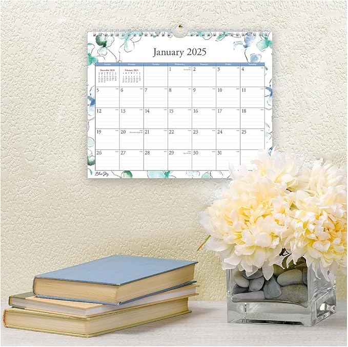 Blue Sky 2025 Monthly Wall Calendar, January 2025 - December 2025, Durable Twin Wire Binding, 11" x 8.75", Perfect For Home, Office And Classroom, Lindley