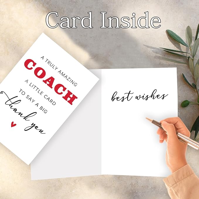 Thank You Coach Card, Coaches Appreciation Gifts for Men Women, Basketball Soccer Coach Retirement Birthday Gifts