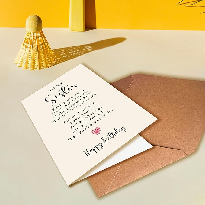 Funny Birthday Card for My Sister, Sister Is The Best Gift In My Life, Birthday Card for Sister, Universal Birthday Wishes, Timeless Family Message, Suitable for All Occasions