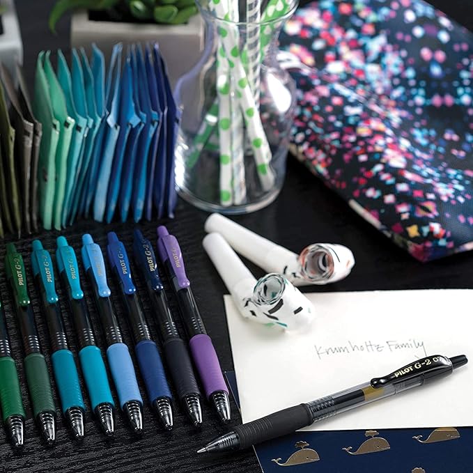 Pilot, G2 Premium Gel Roller Pens, Extra Fine Point 0.5 mm, Pack of 8, Black and Blue