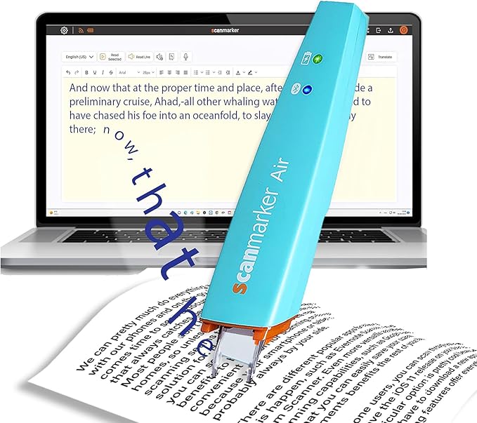 Scanmarker Air Pen Scanner & Translator Pen | Electronic Translation Pen & Smart Reading Pen for Dyslexia, Students & Professionals - Compatible with Mac, Windows, iOS & Android (Turquoise)
